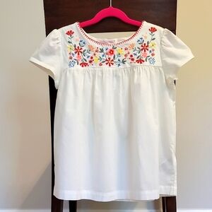 NWT Gap Girls' Embroidered White Top, Size L(10-11)